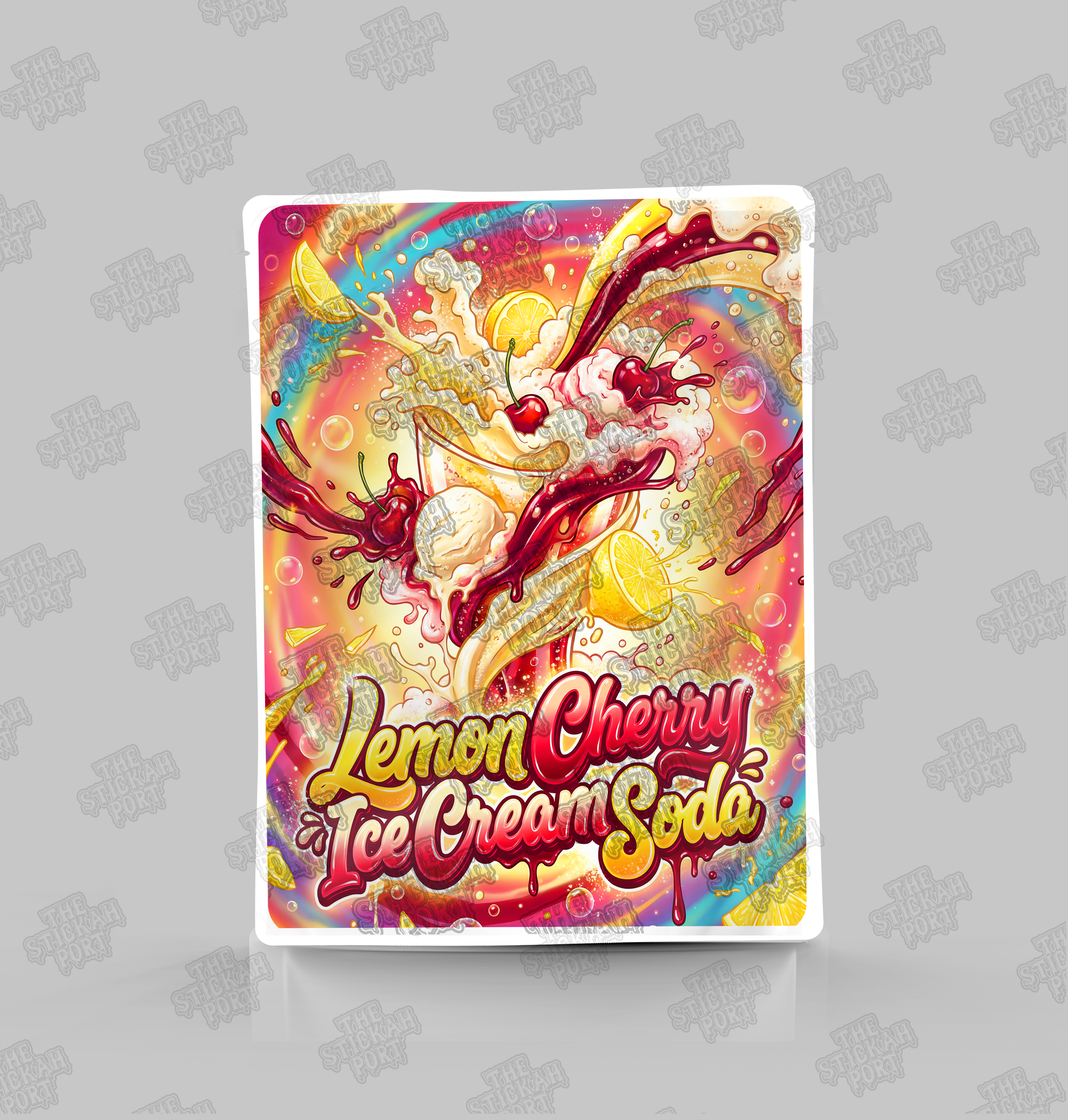 Lemon Cherry Ice Cream Soda