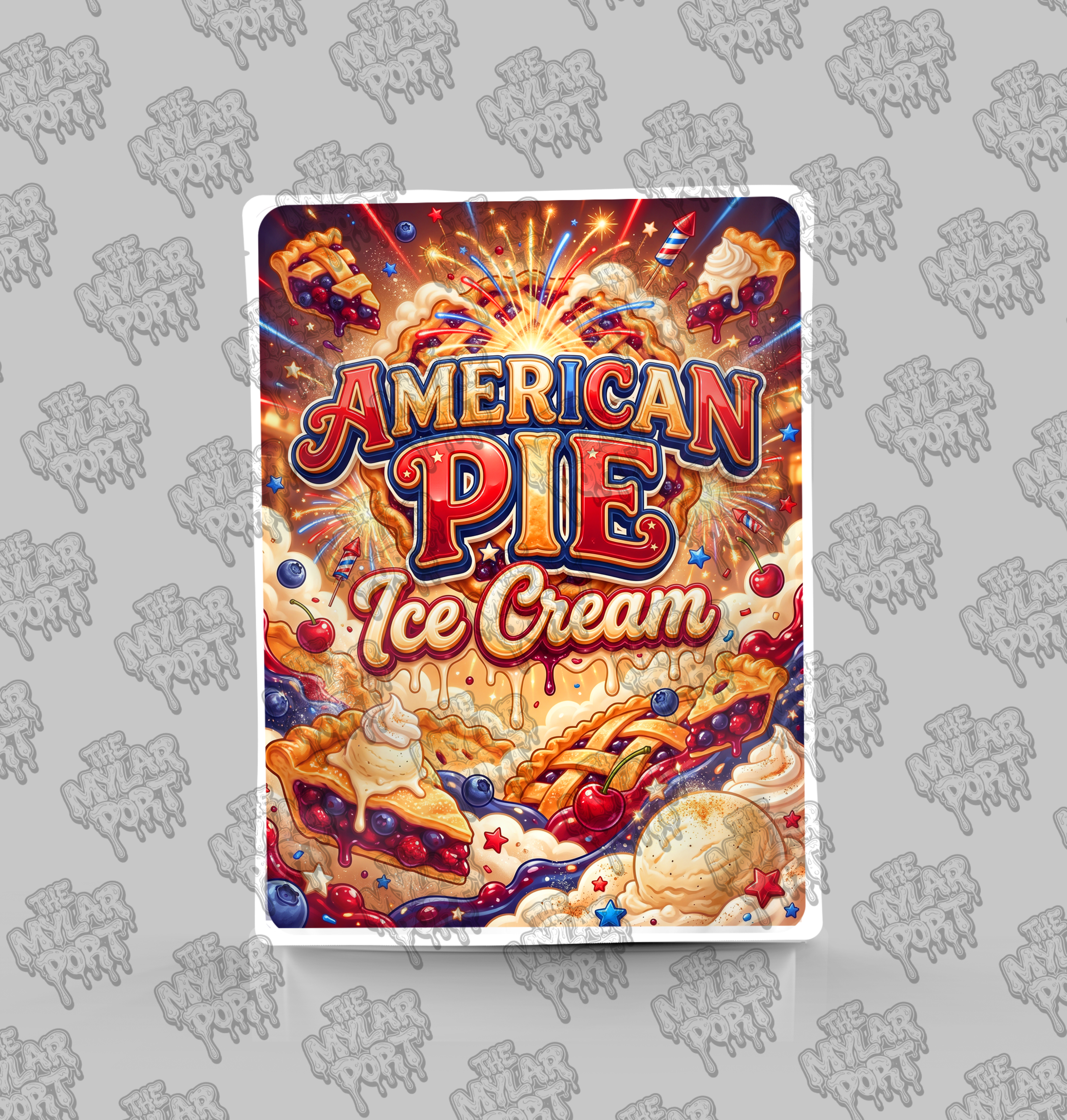 American Pie Ice Cream premade digital mylar bag design by The Mylar Port