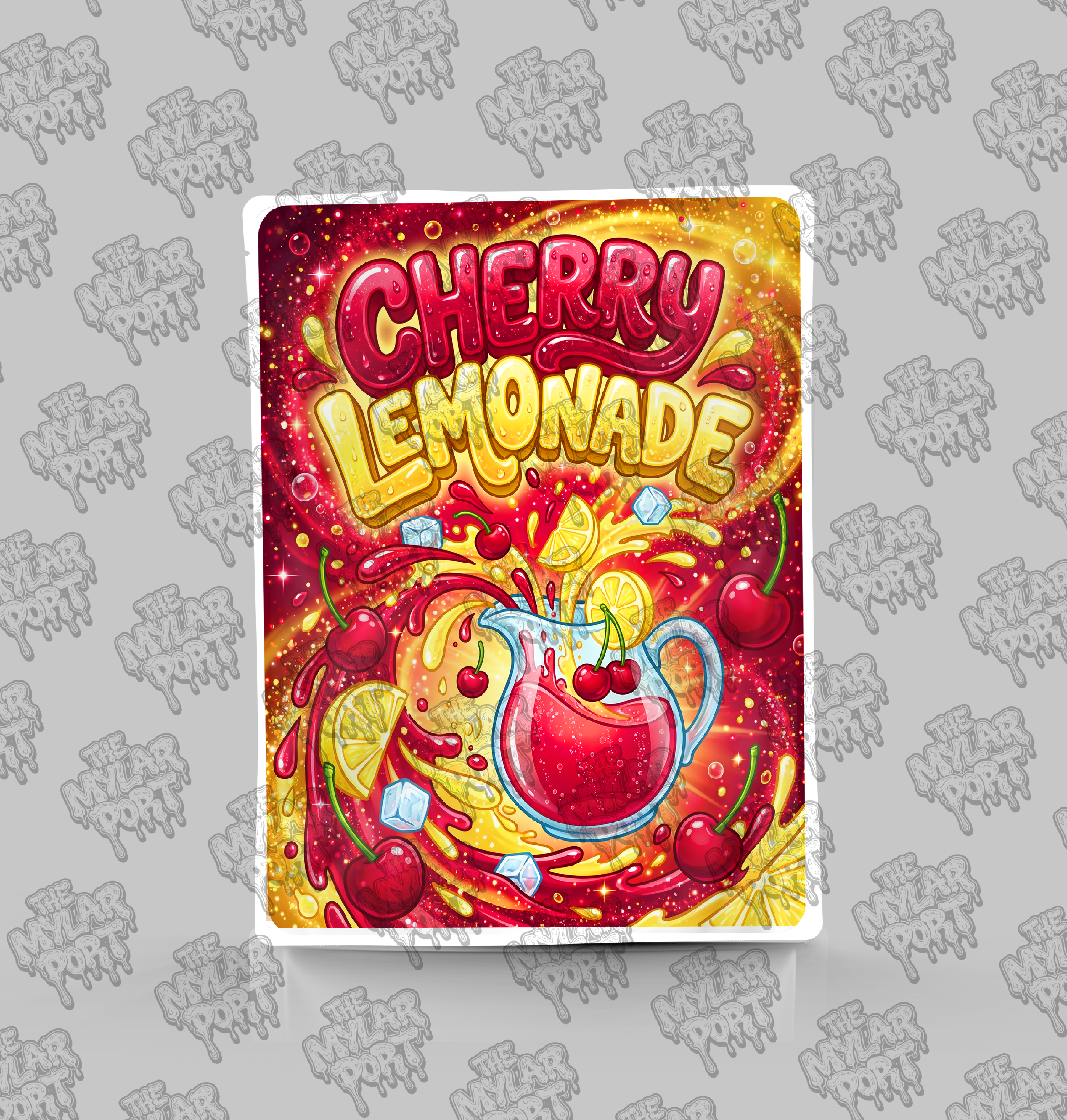 Cherry Lemoande premade digital mylar bag design by The Mylar Port