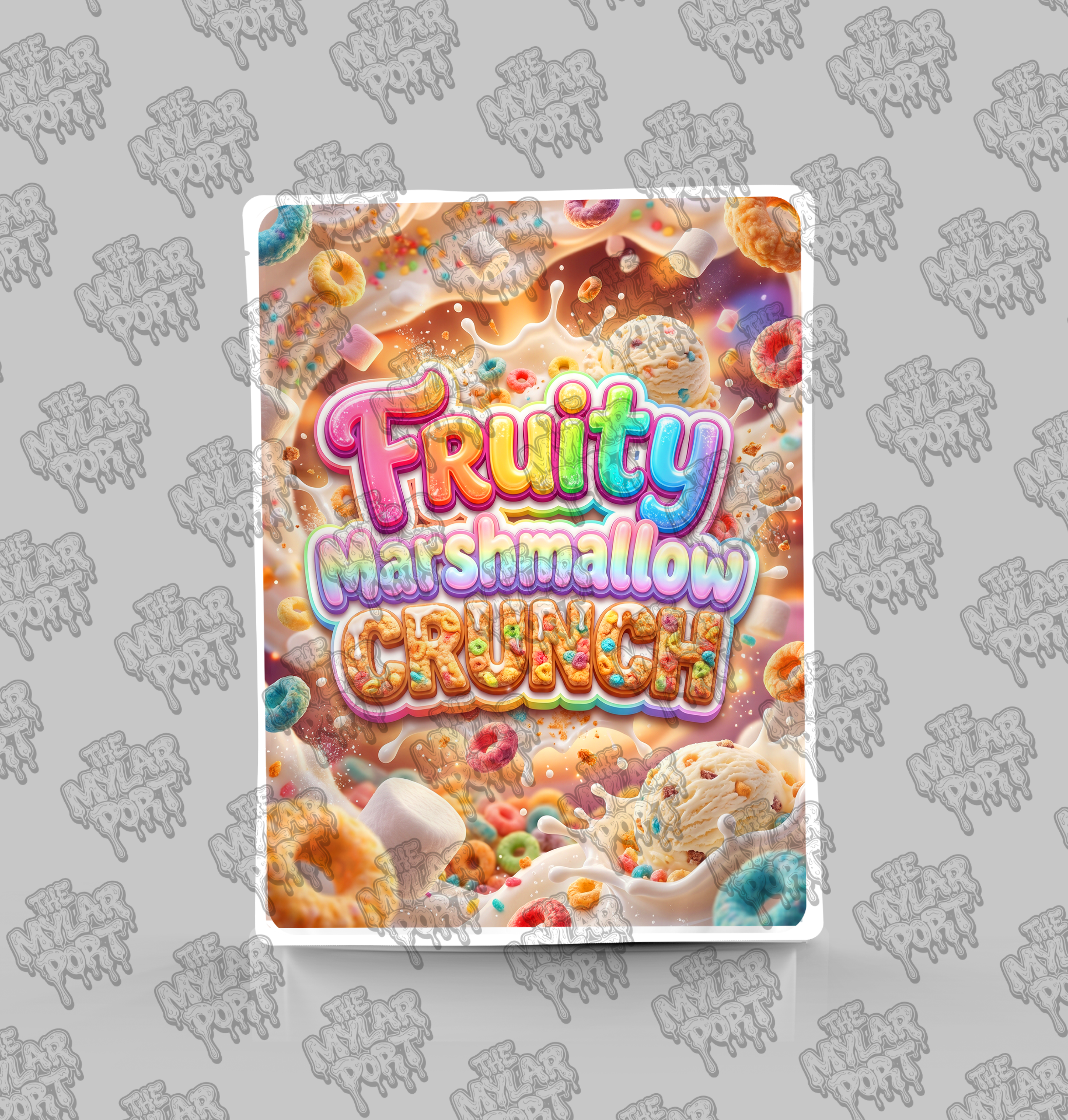 Fruity Marshmallow Crunch premade digital mylar bag design by The Mylar Port
